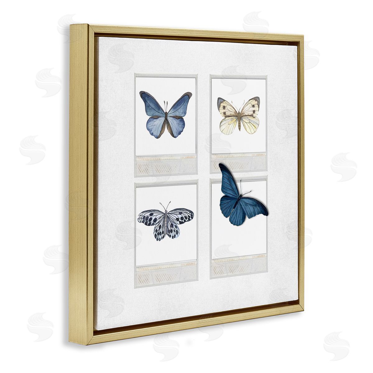 Karen Smith Cottage Retro Film Butterflies Gold Floating Frame Canvas Wall Art Print