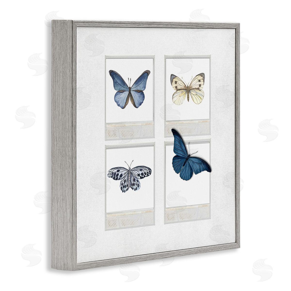 Karen Smith Cottage Retro Film Butterflies Gray Framed Glicee Wall Art Print
