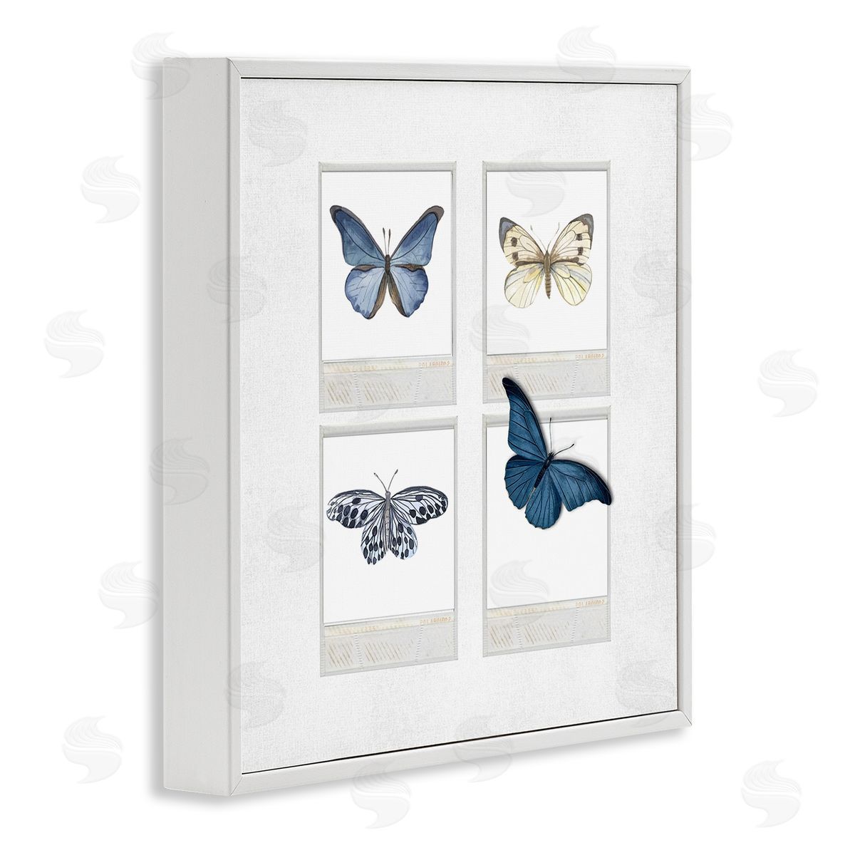 Karen Smith Cottage Retro Film Butterflies White Framed Glicee Wall Art Print