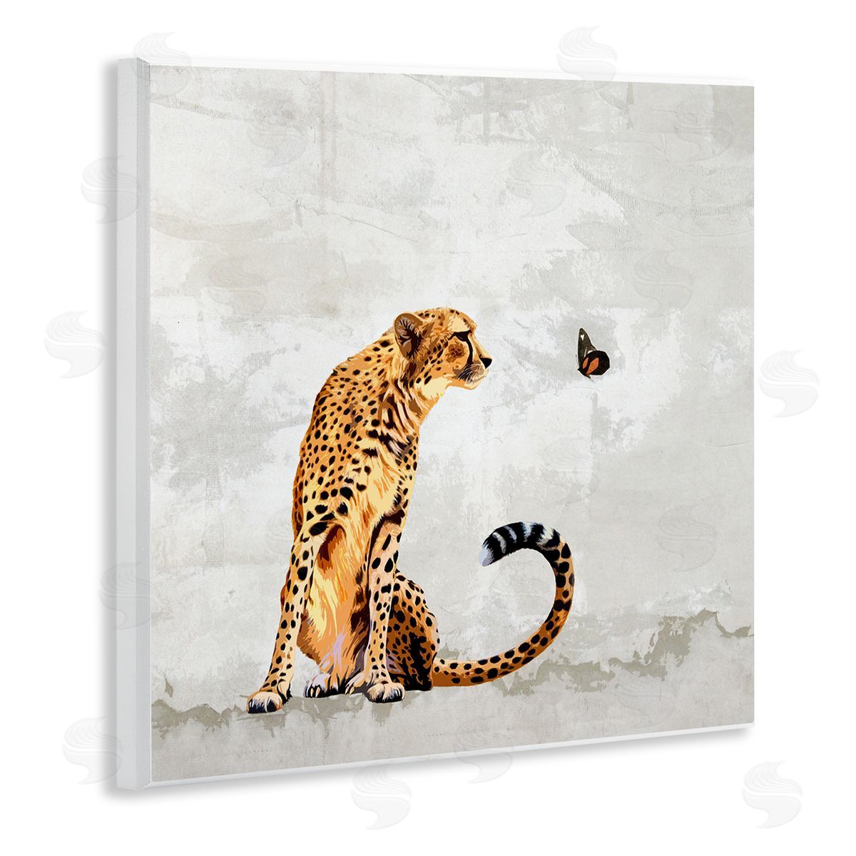 Karen Smith Cheetah & Butterfly Abstract Nature Wooden Wall Plaque Art Print