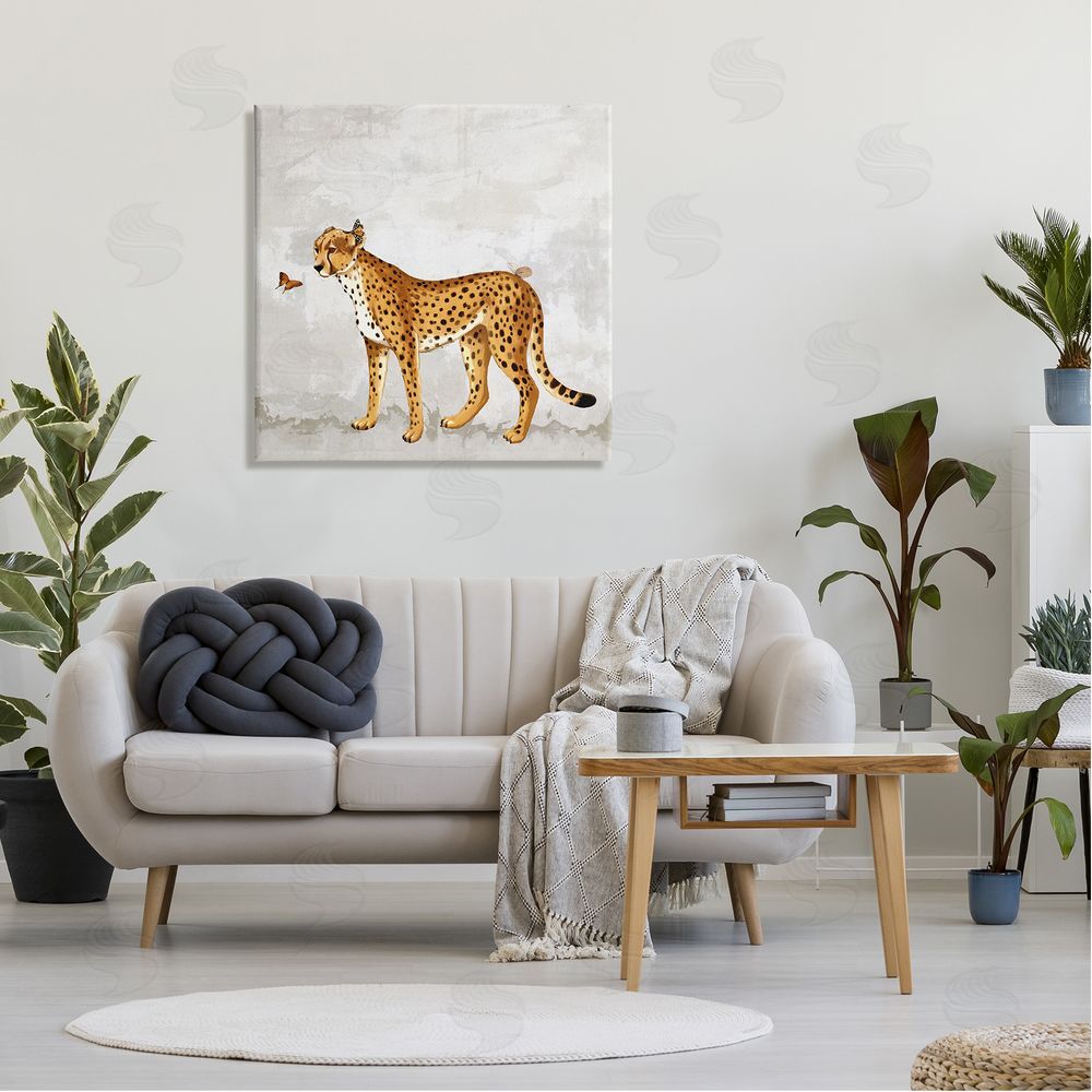 Karen Smith Beast & Butterfly Leopard Wildlife Canvas Wall Art in Room