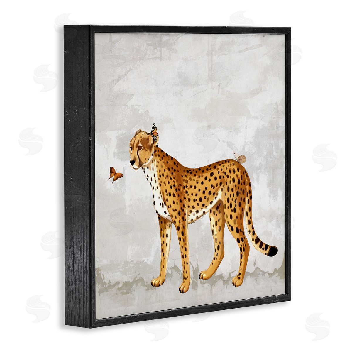Karen Smith Beast & Butterfly Leopard Wildlife Black Framed Glicee Wall Art Print