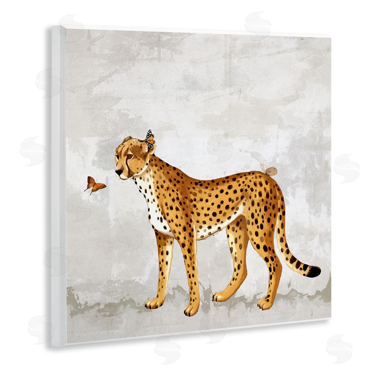 Karen Smith Beast & Butterfly Leopard Wildlife Wooden Wall Plaque Art Print
