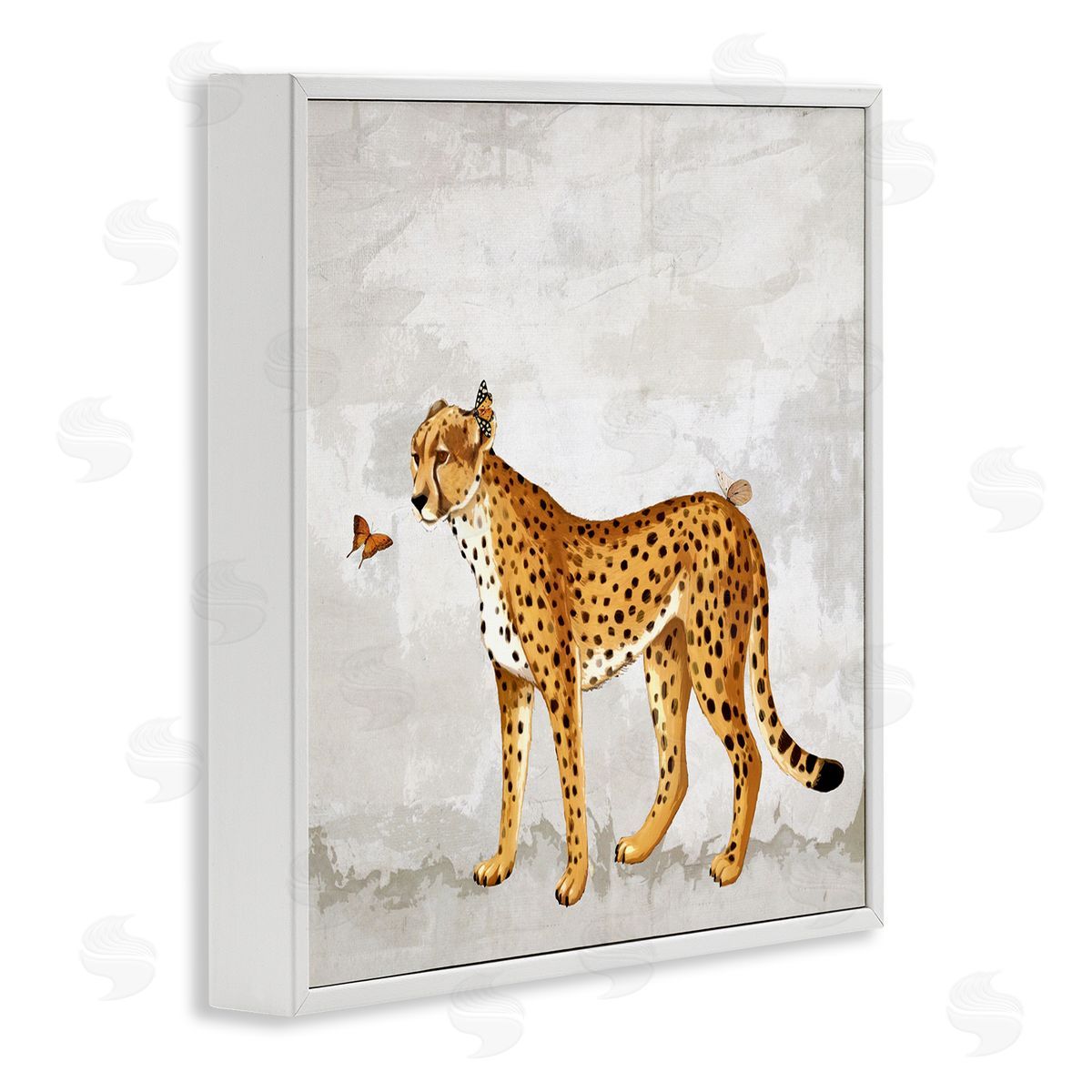 Karen Smith Beast & Butterfly Leopard Wildlife White Framed Glicee Wall Art Print