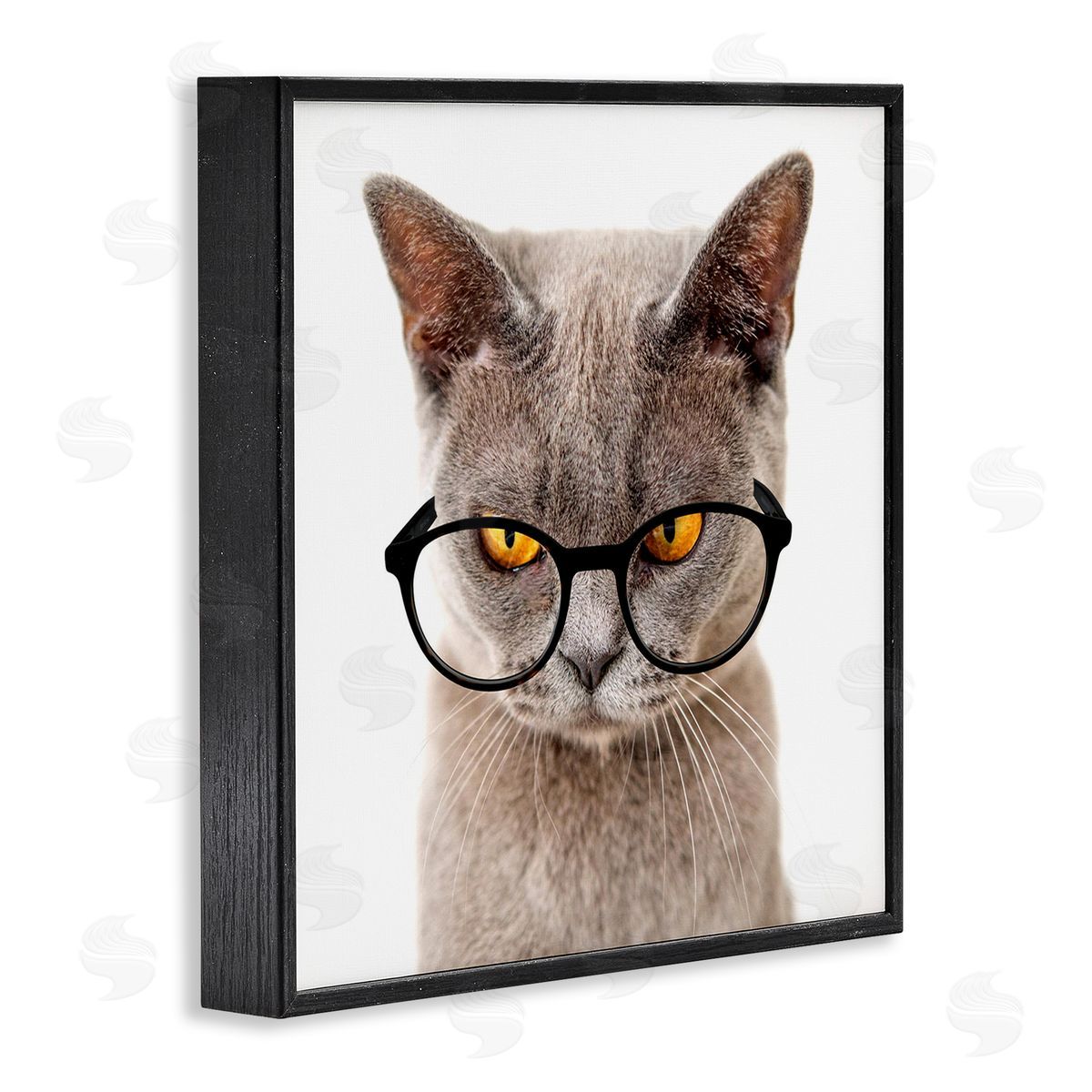 Karen Smith Cat Face Hipster Glasses Black Framed Glicee Wall Art Print