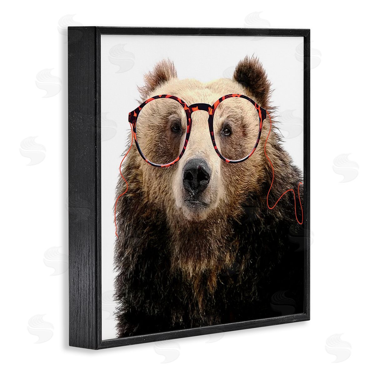Karen Smith Funny Grizzly Bear Wearing Glasses Black Framed Glicee Wall Art Print