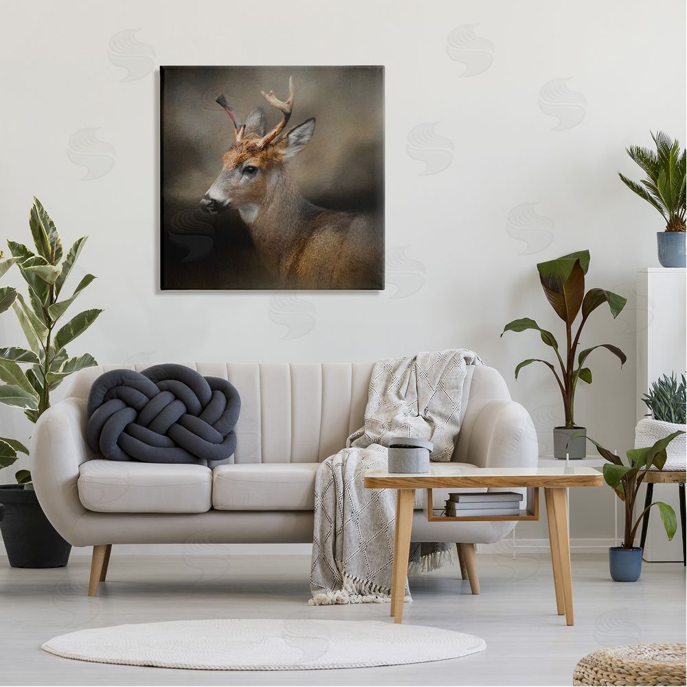 Kelley Parker Woodland Deer Nature Photography Canvas Wall Art in Room