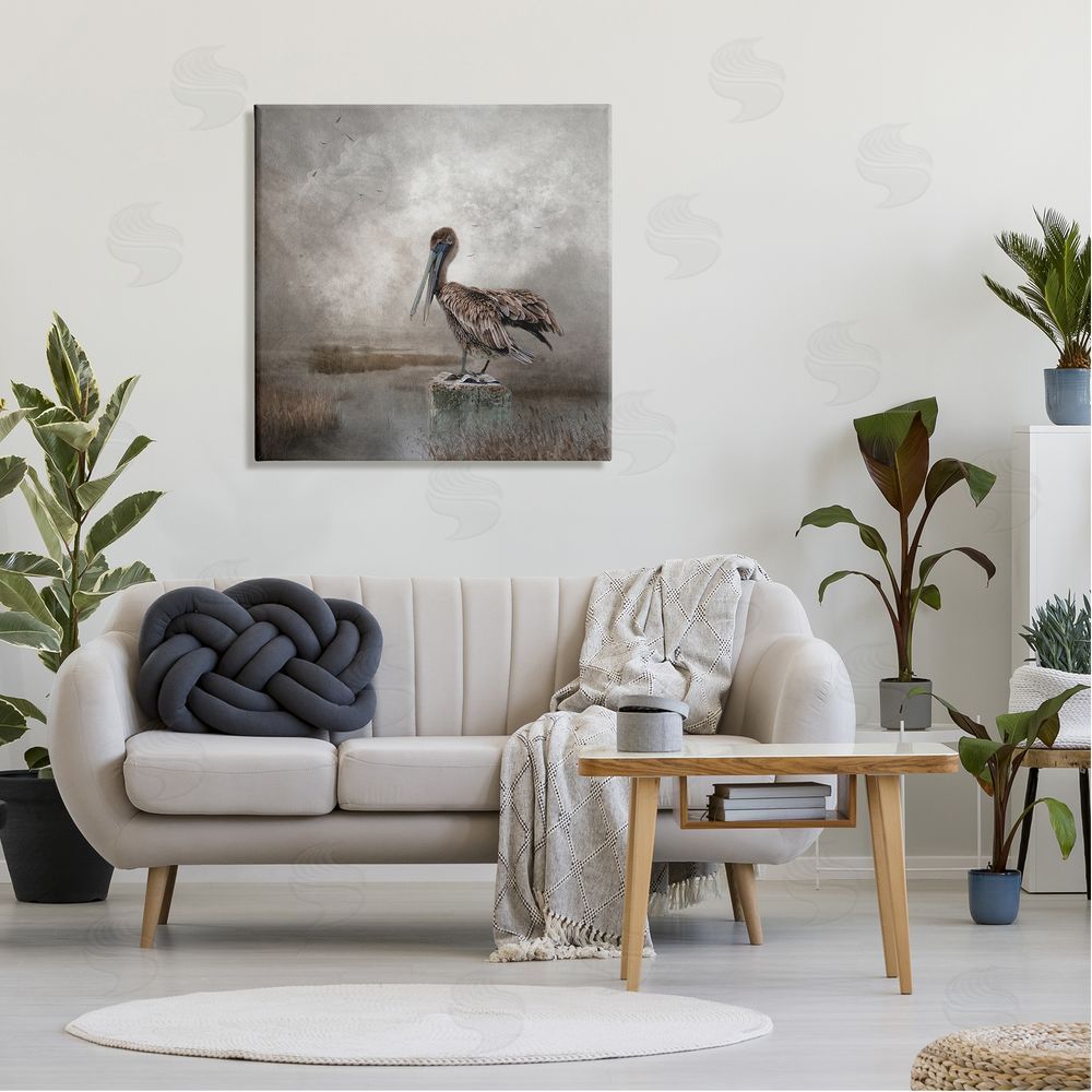 Kelley Parker Pelican Bird Waterside Marsh Canvas Wall Art in Room