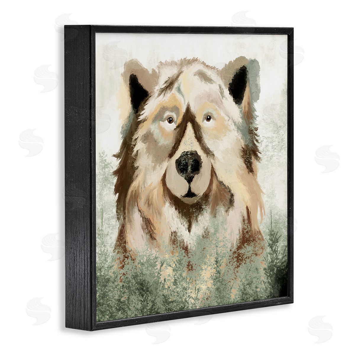 Elizabeth Medley Bear Wildlife Nature Forest Trees Black Framed Glicee Wall Art Print