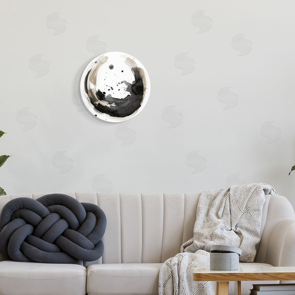 Stella Chang Urban Infinity Abstract Circle Round Wall Plaque Art Print in Room