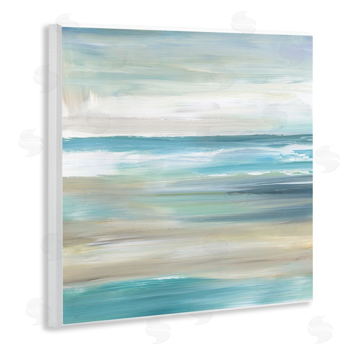 Abstract Beach Sand Ocean Waves Wood Plaque Wall Art, Home Decor by Nan