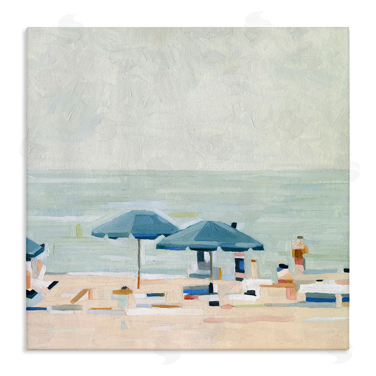 Emma Scarvey Modern Summer Coast Beach Day Stretched Canvas Wall Art Print