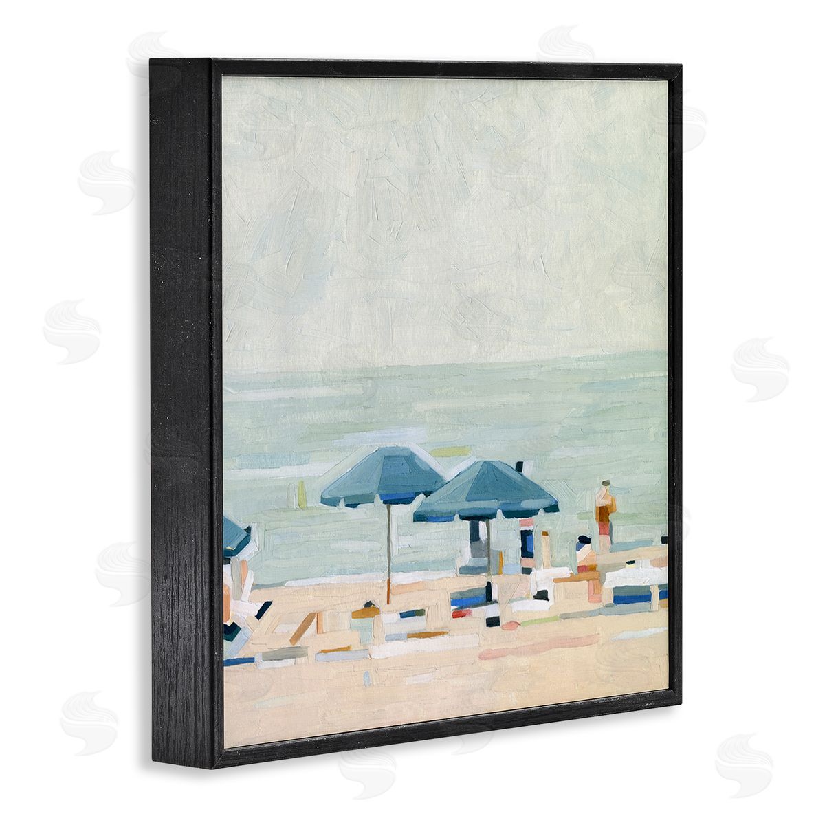 Emma Scarvey Modern Summer Coast Beach Day Black Framed Glicee Wall Art Print