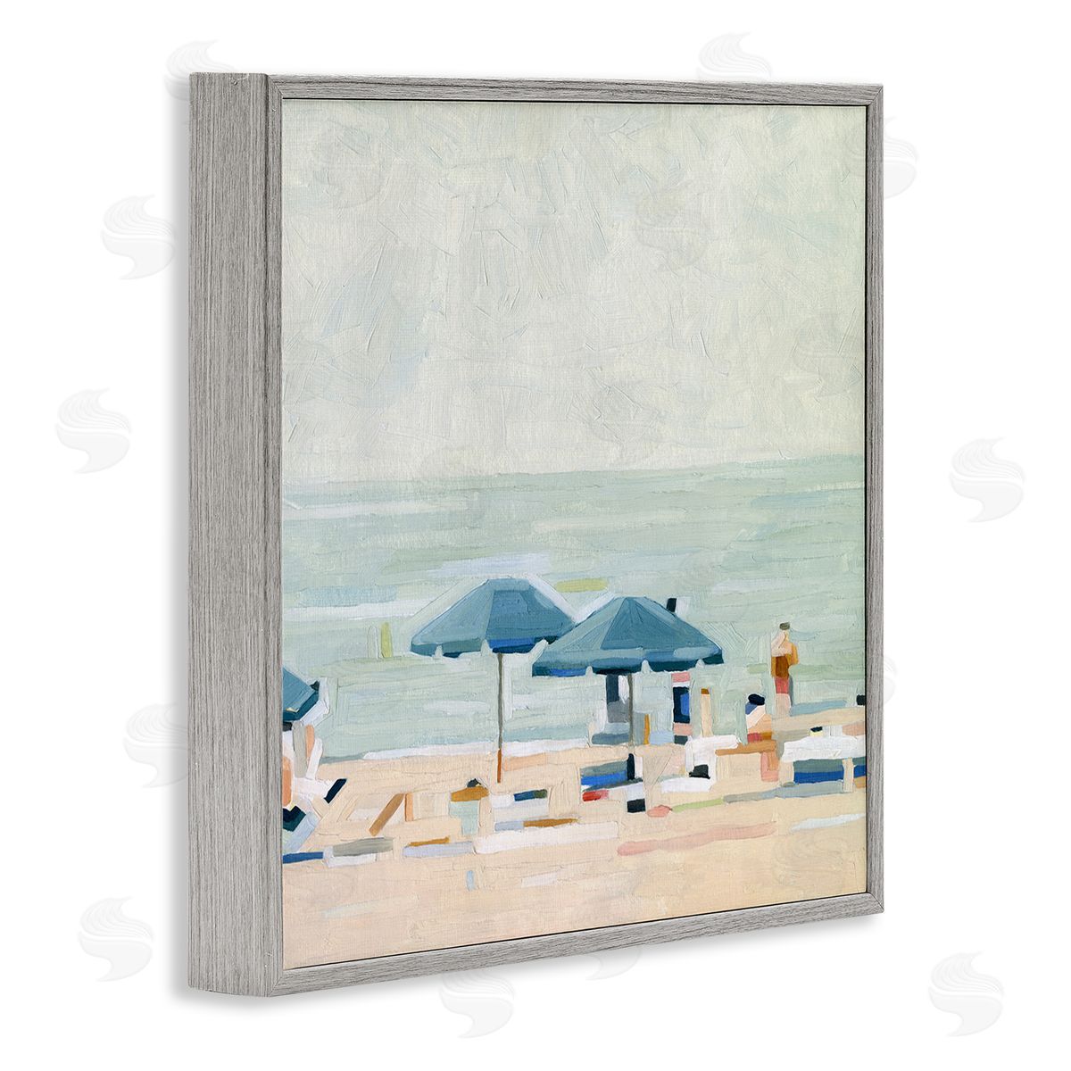 Emma Scarvey Modern Summer Coast Beach Day Gray Framed Glicee Wall Art Print