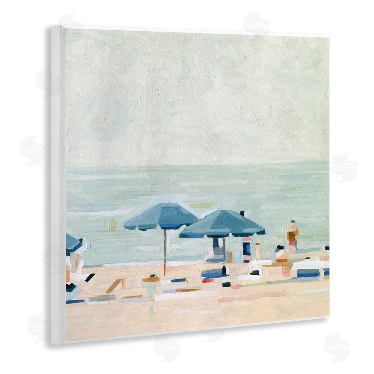Emma Scarvey Modern Summer Coast Beach Day Wooden Wall Plaque Art Print