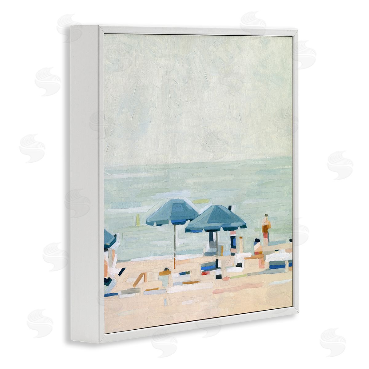 Emma Scarvey Modern Summer Coast Beach Day White Framed Glicee Wall Art Print