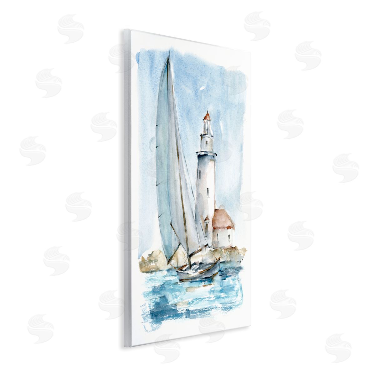 Nautical Sailboat & Lighthouse Wood Plaque Wall Art, Home Decor by Ethan Harper