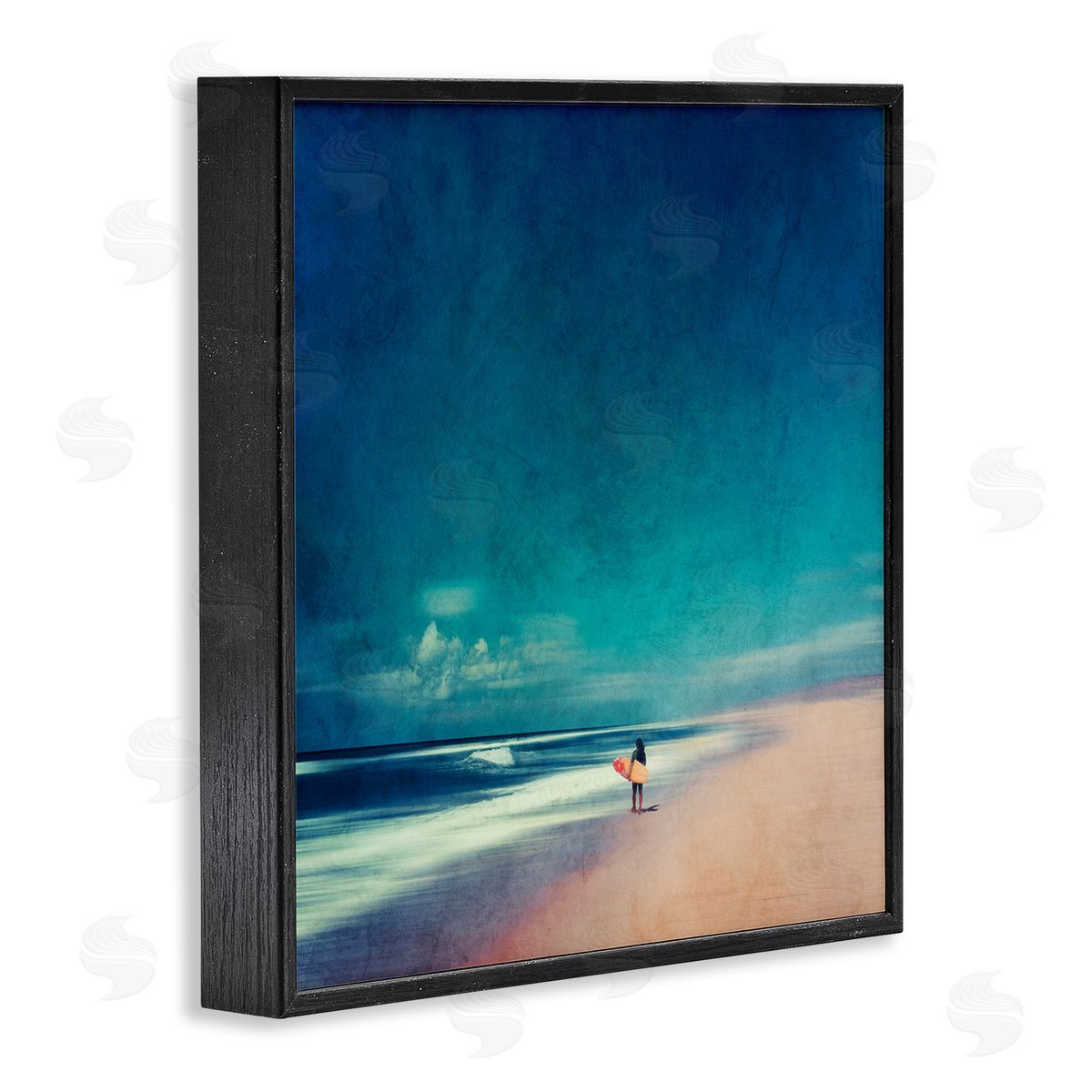 Dirk Wustenhagen Vast Beach Landscape Lone Surfer Black Framed Glicee Wall Art Print