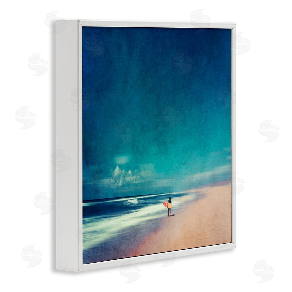 Dirk Wustenhagen Vast Beach Landscape Lone Surfer White Framed Glicee Wall Art Print