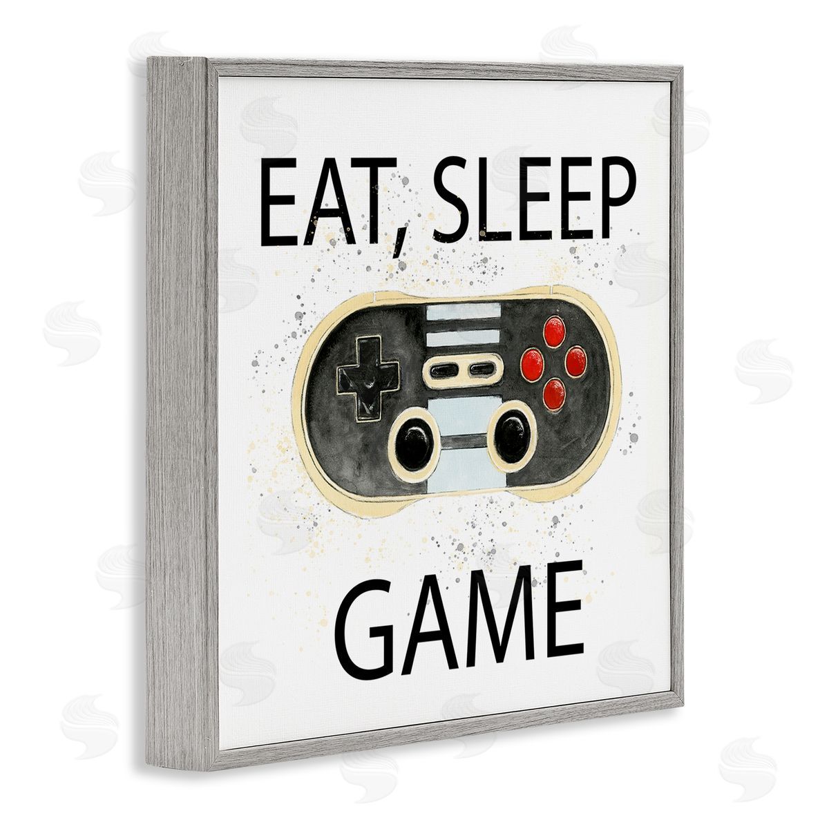 Annie Warren Eat Sleep Game Vintage Controller Gray Framed Glicee Wall Art Print
