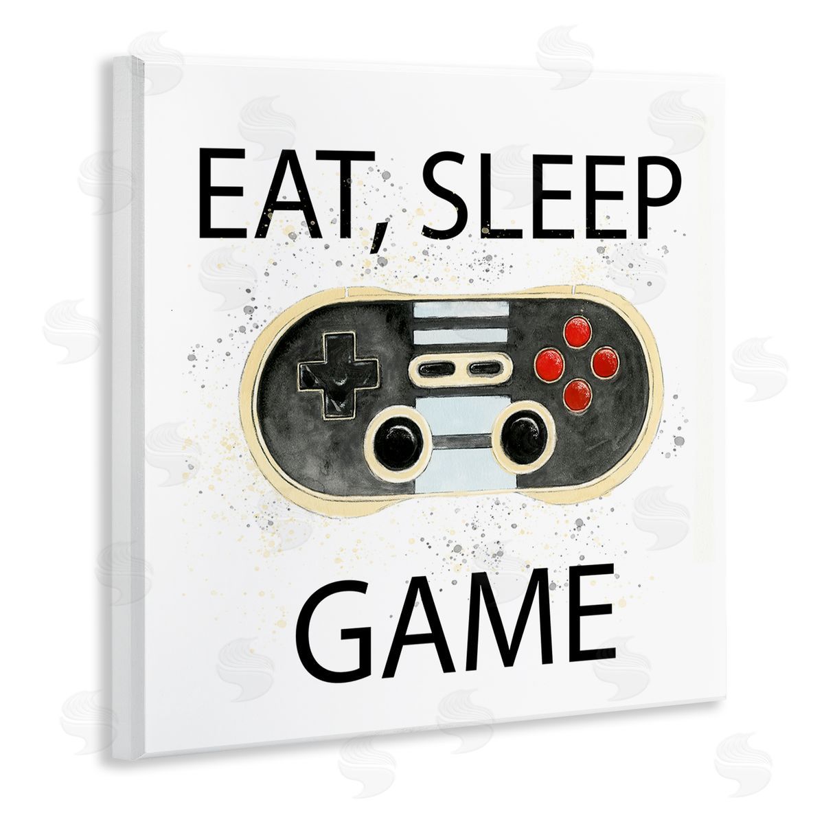 Annie Warren Eat Sleep Game Vintage Controller Wooden Wall Plaque Art Print
