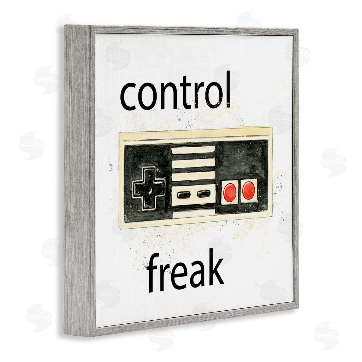 Annie Warren Control Freak Vintage Gamer Gray Framed Glicee Wall Art Print