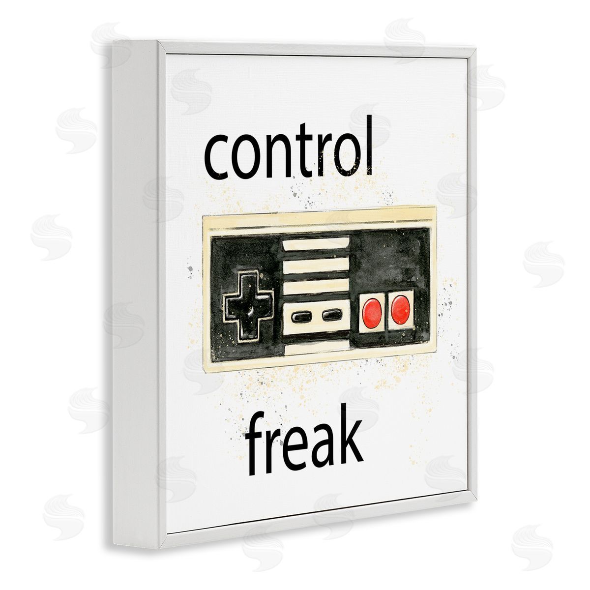 Annie Warren Control Freak Vintage Gamer White Framed Glicee Wall Art Print