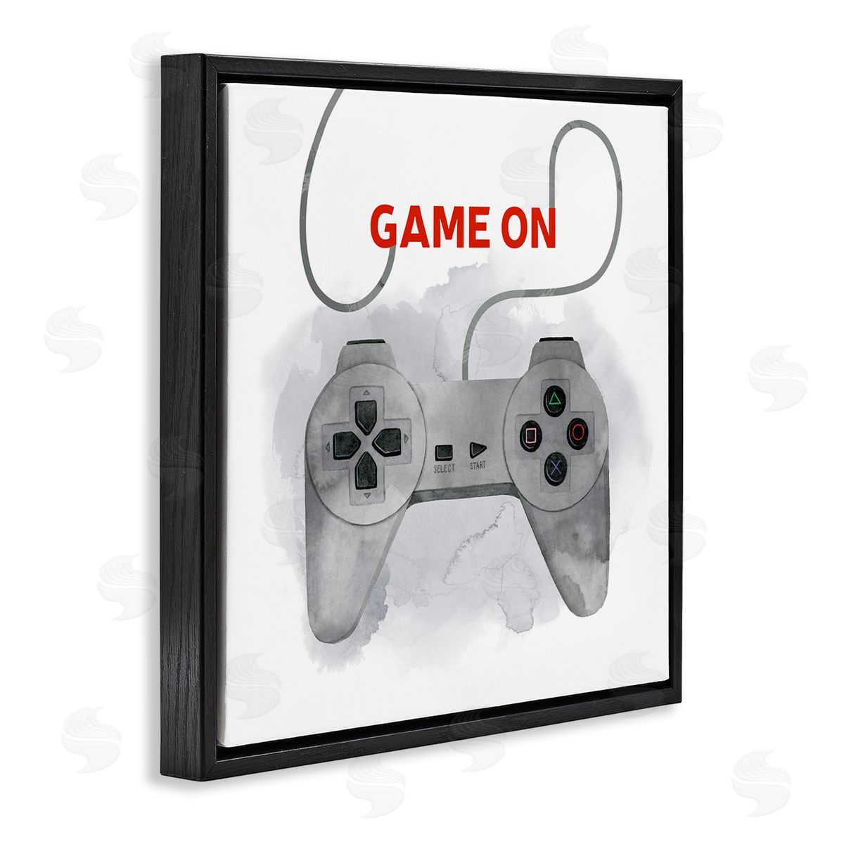 Grace Popp Game On Gamer Joystick Controller Black Floating Frame Canvas Wall Art Print
