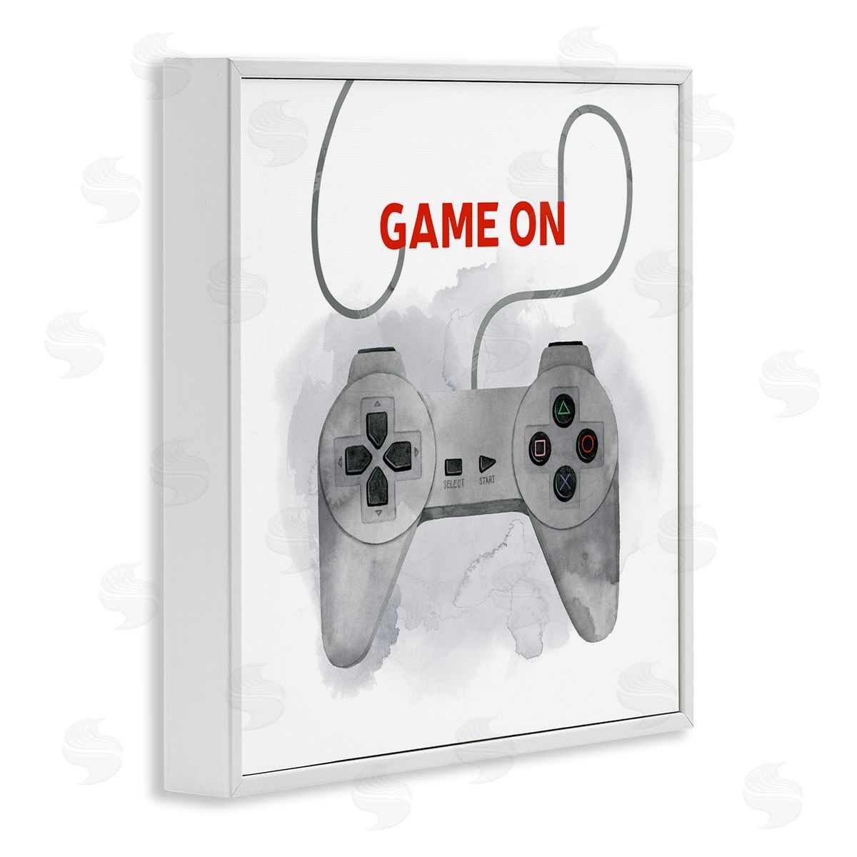 Grace Popp Game On Gamer Joystick Controller White Framed Glicee Wall Art Print