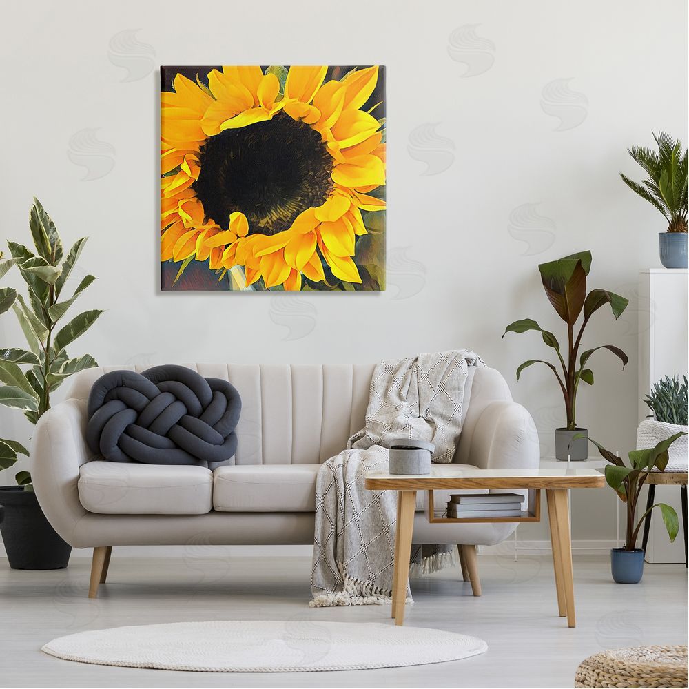 Jessica Manelis Yellow Sunflower Summer Garden Canvas Wall Art in Room