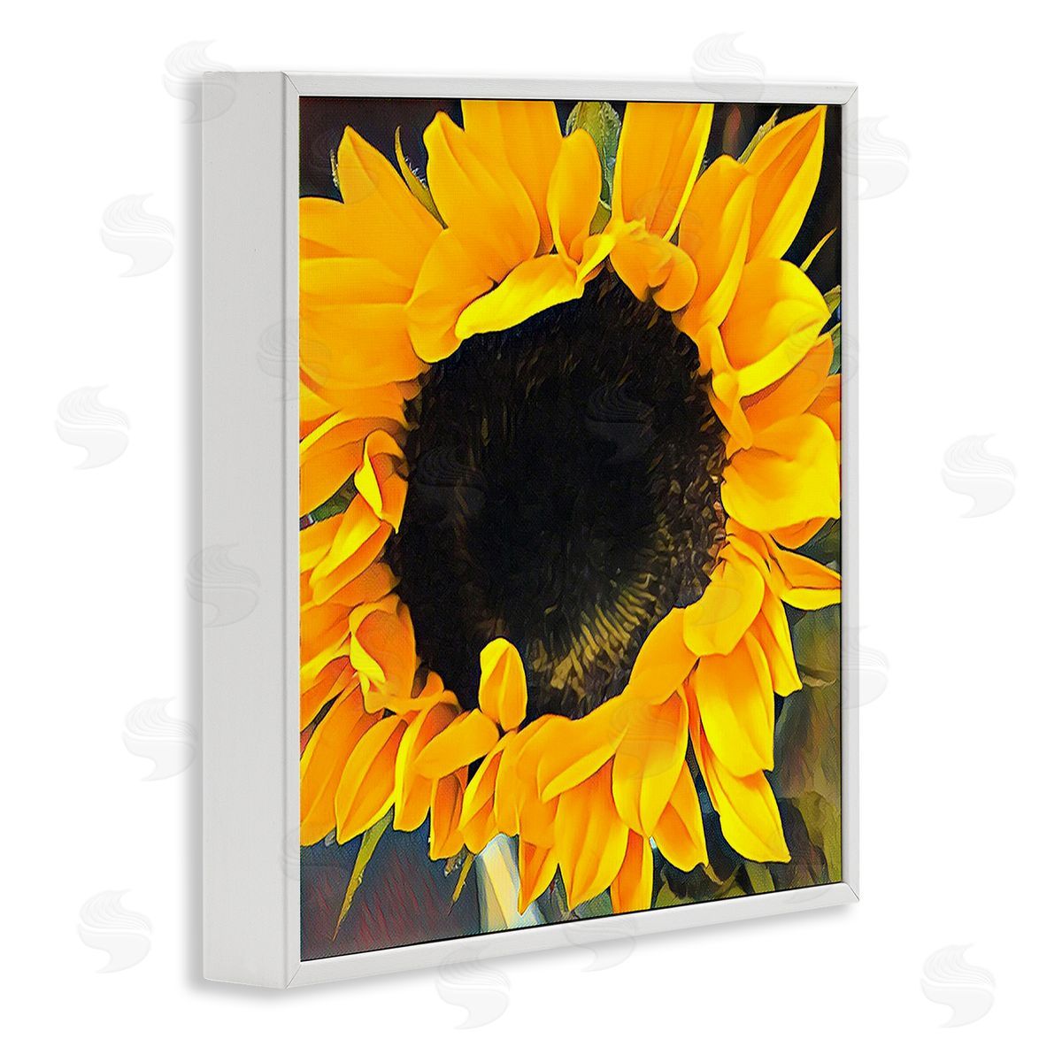 Jessica Manelis Yellow Sunflower Summer Garden White Framed Glicee Wall Art Print