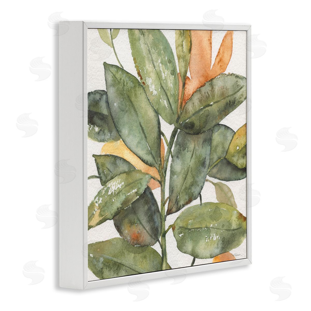 Carol Robinson Botanical Leaves Watercolor Plant White Framed Glicee Wall Art Print