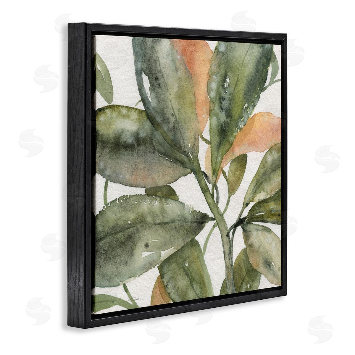 Carol Robinson Bird Of Paradise Plant Leaves Black Floating Frame Canvas Wall Art Print