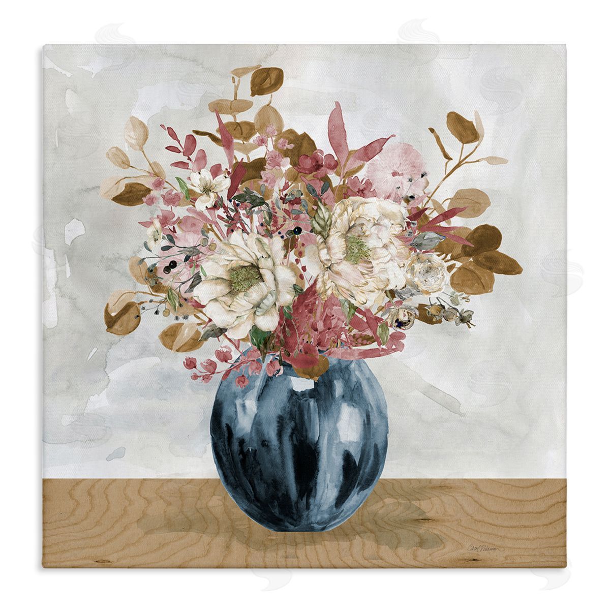 Carol Robinson Country Rustic Bouquet Still Life Stretched Canvas Wall Art Print