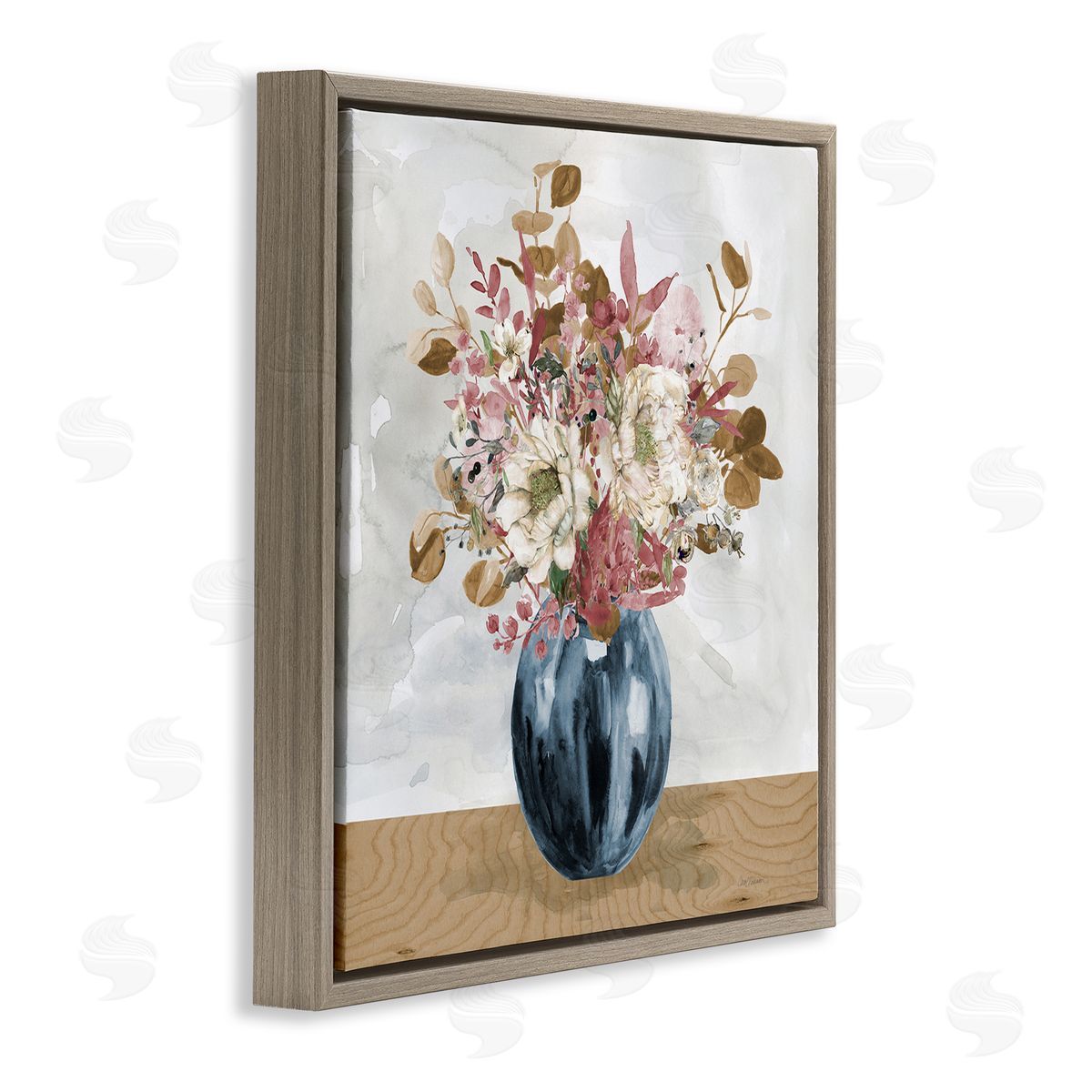Carol Robinson Country Rustic Bouquet Still Life Brown Floating Frame Canvas Wall Art Print