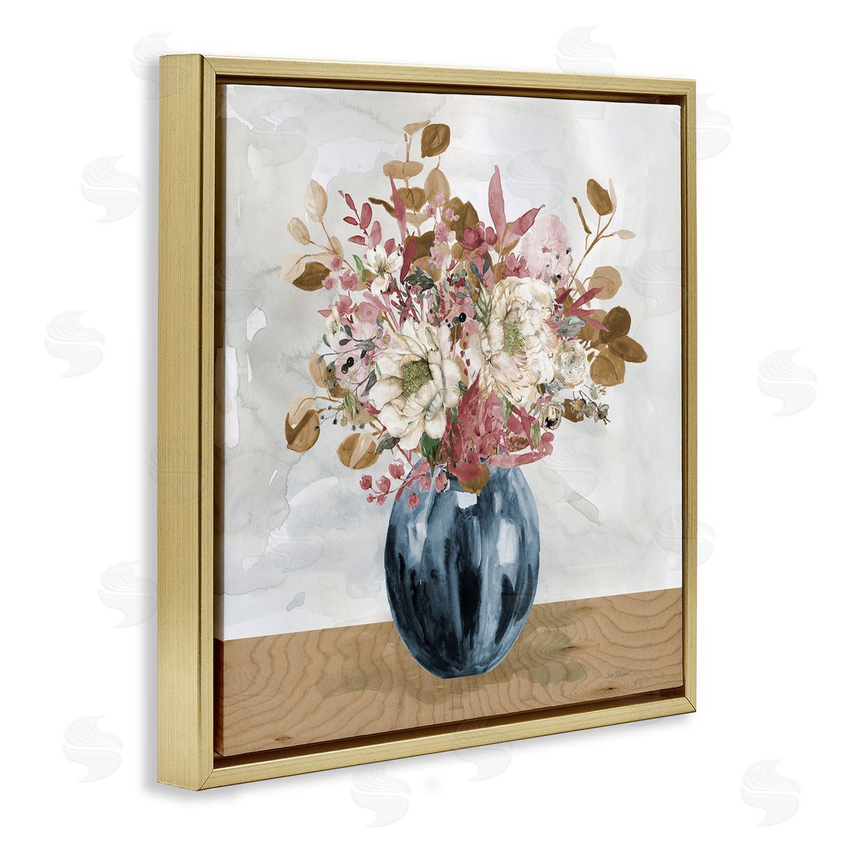 Carol Robinson Country Rustic Bouquet Still Life Gold Floating Frame Canvas Wall Art Print