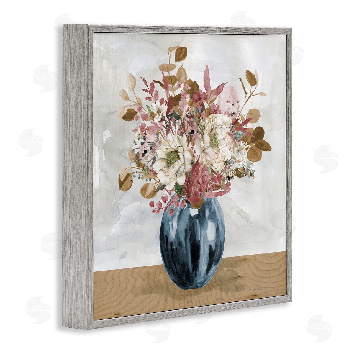 Carol Robinson Country Rustic Bouquet Still Life Gray Framed Glicee Wall Art Print