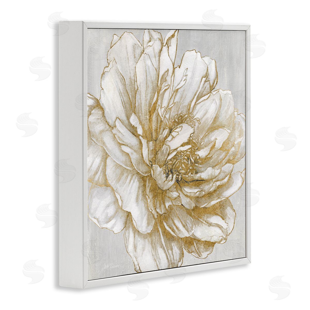Carol Robinson Modern Glam White Flower Petals White Framed Glicee Wall Art Print