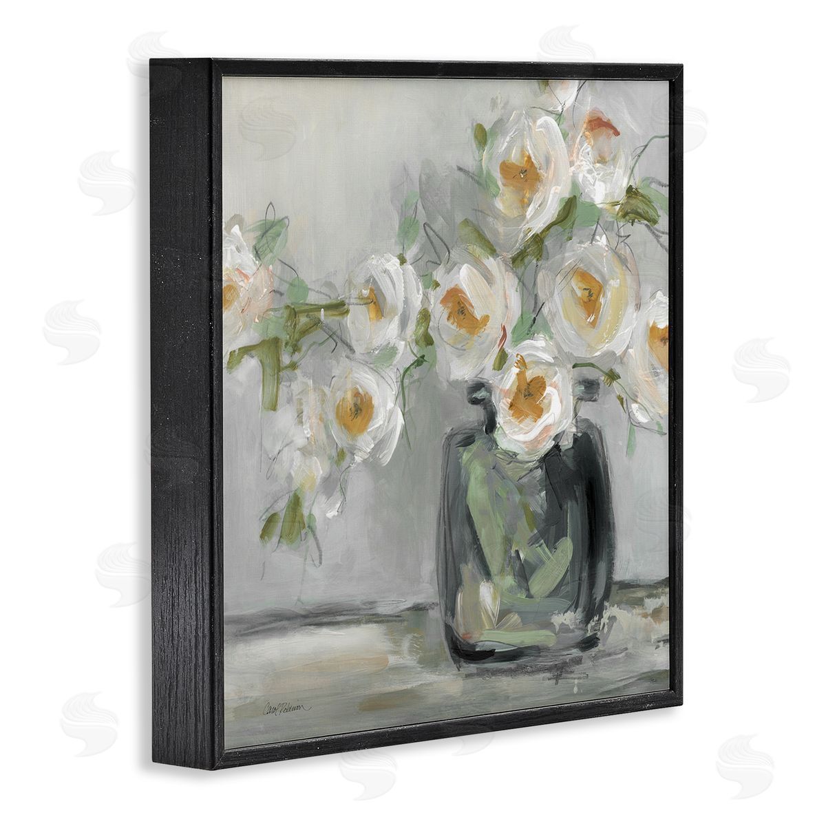 Carol Robinson Abstract Blooms Ikebana Bouquet Black Framed Glicee Wall Art Print