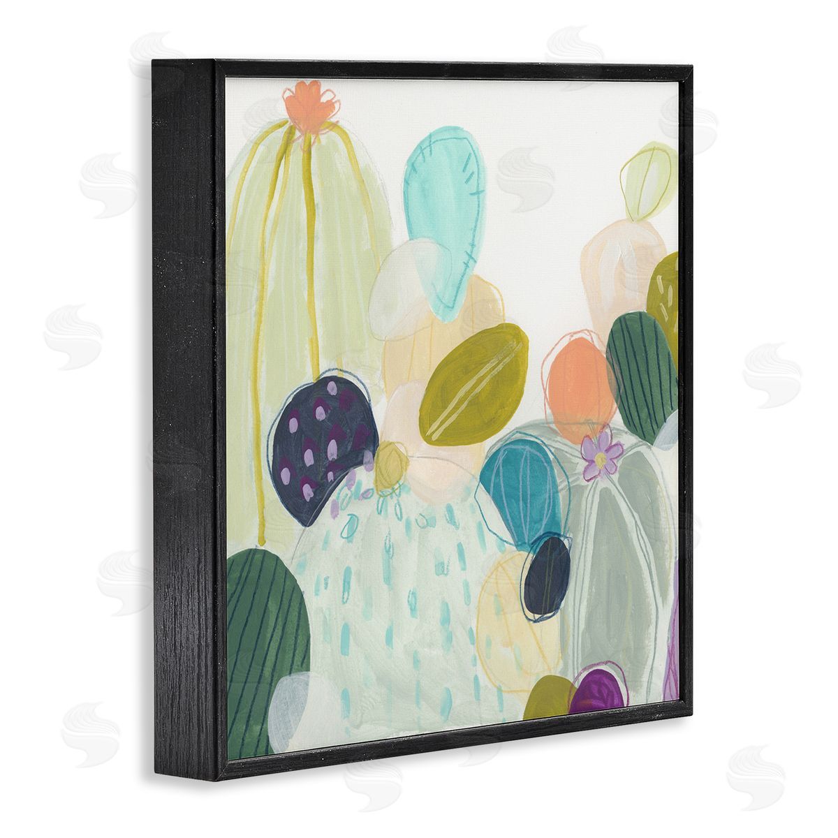 June Erica Vess Contemporary Cactus Plants Black Framed Glicee Wall Art Print