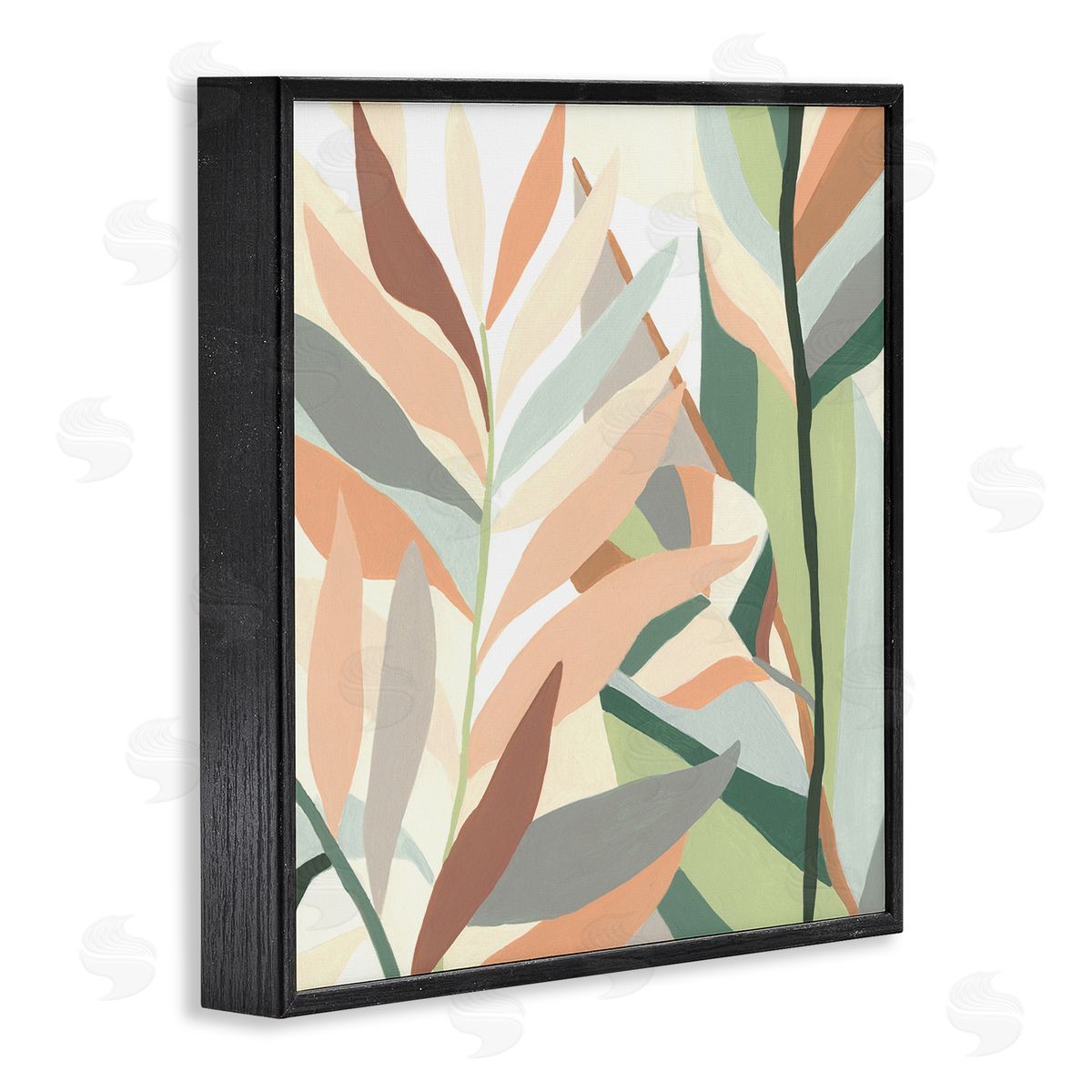 June Erica Vess Contemporary Tropical Palm Leaves Black Framed Glicee Wall Art Print