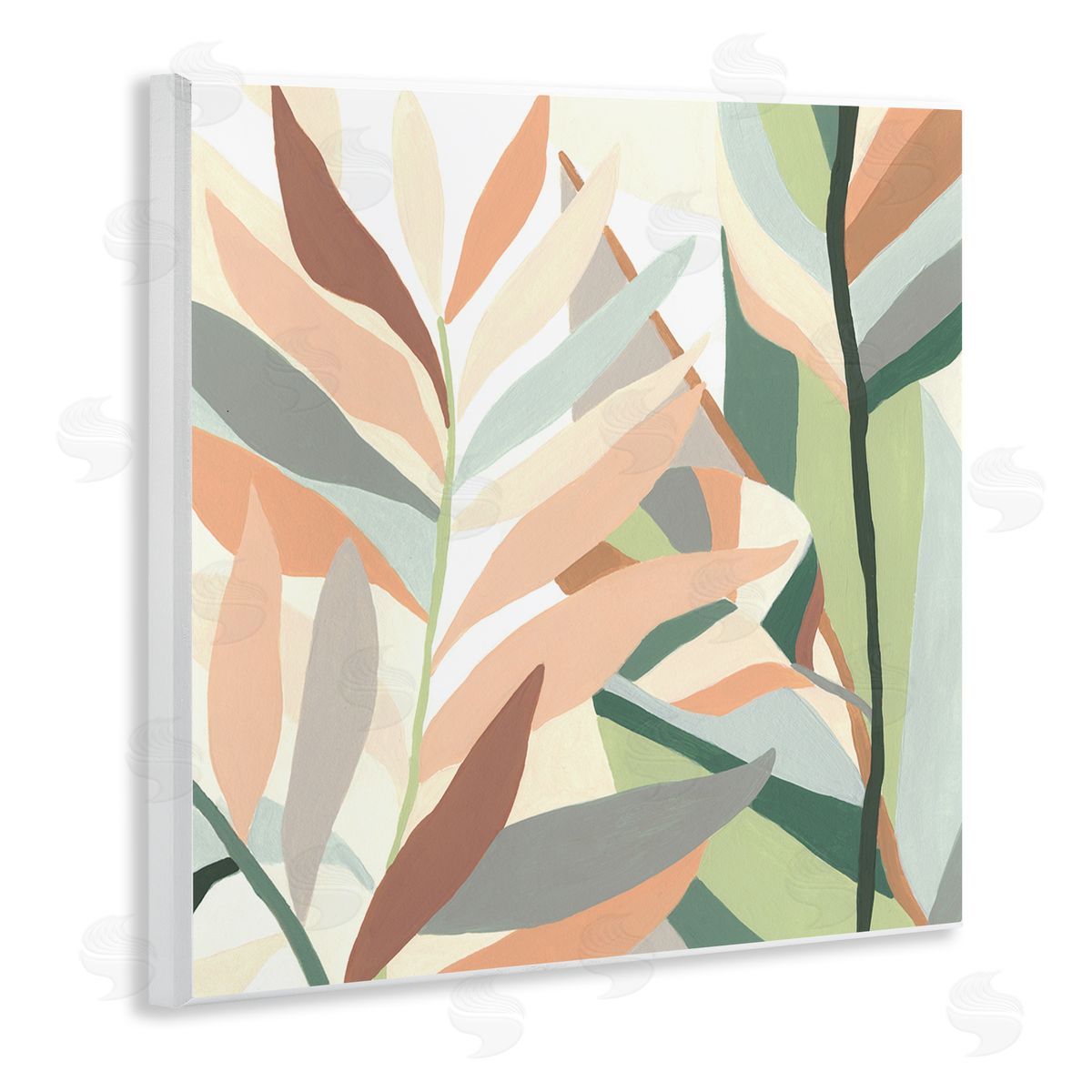 June Erica Vess Contemporary Tropical Palm Leaves Wooden Wall Plaque Art Print