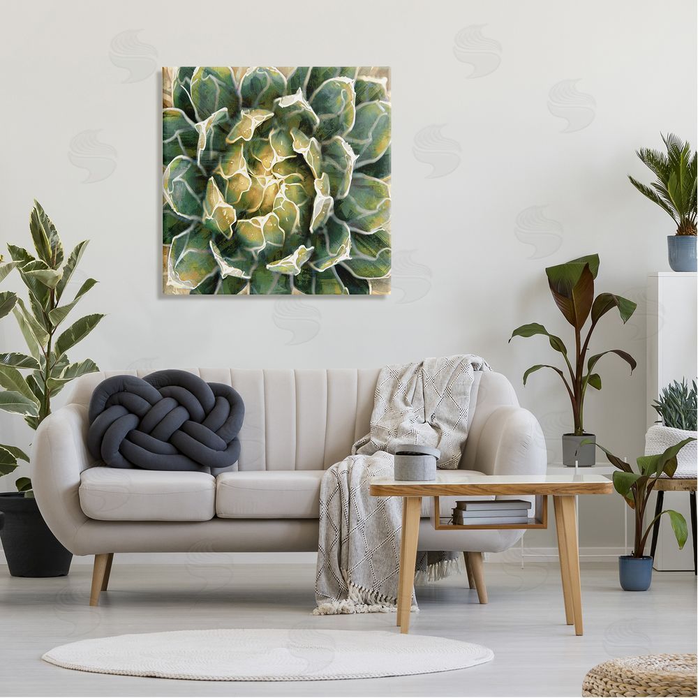 Lindsay Benson Leafy Succulent Plant Nature Canvas Wall Art in Room