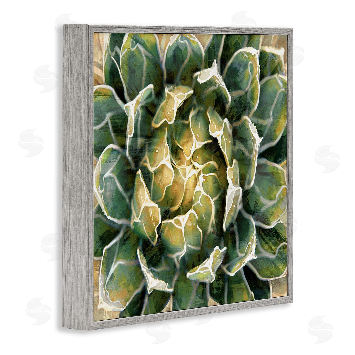 Lindsay Benson Leafy Succulent Plant Nature Gray Framed Glicee Wall Art Print