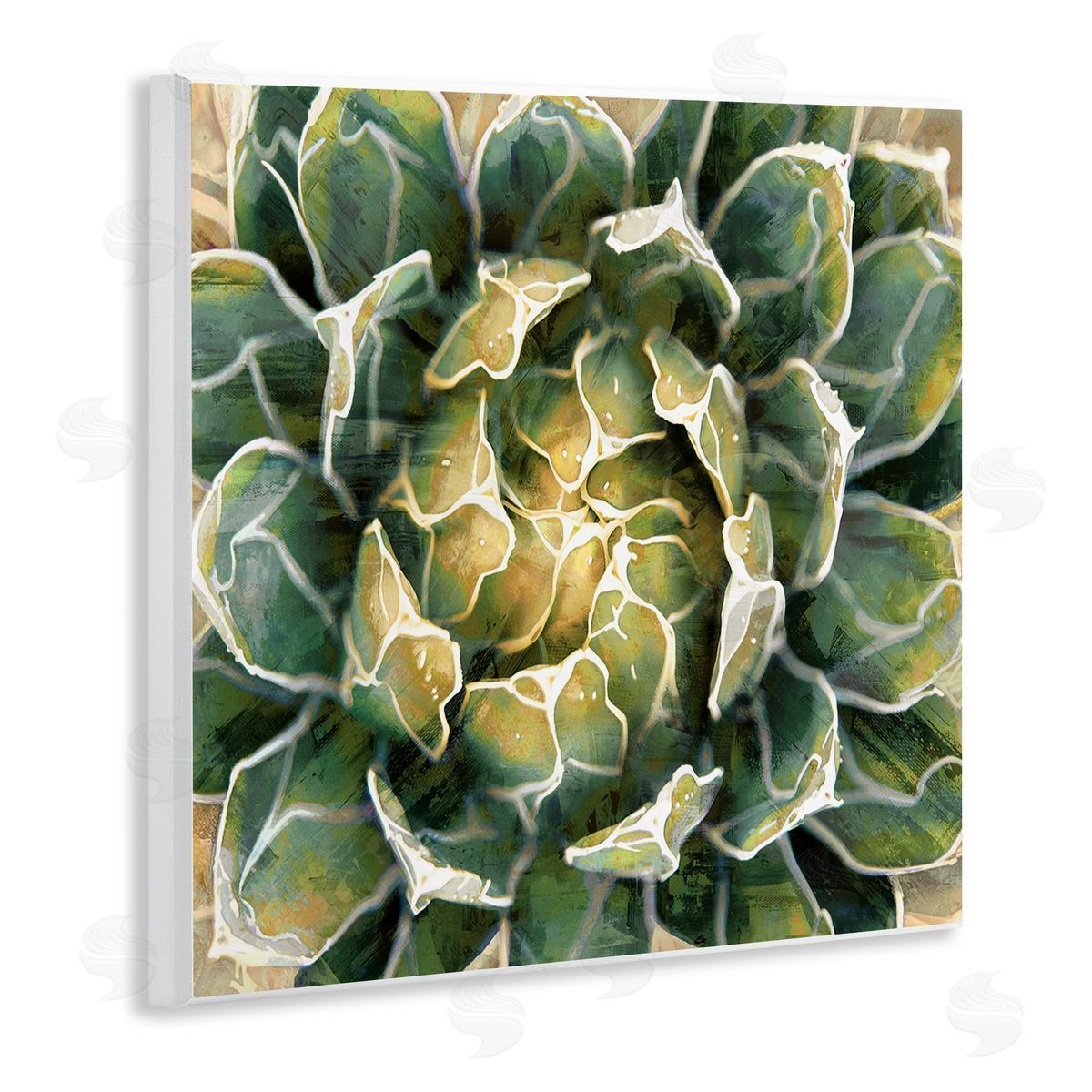 Lindsay Benson Leafy Succulent Plant Nature Wooden Wall Plaque Art Print