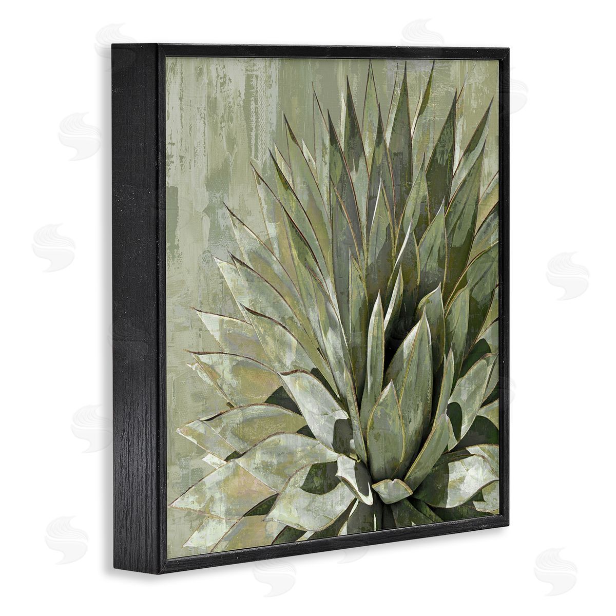 Lindsay Benson Green Botanical Abstract Leaves Black Framed Glicee Wall Art Print
