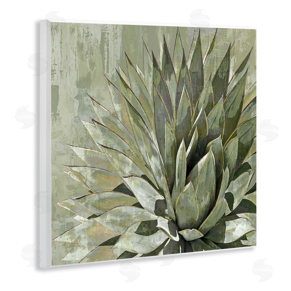 Lindsay Benson Green Botanical Abstract Leaves Wooden Wall Plaque Art Print