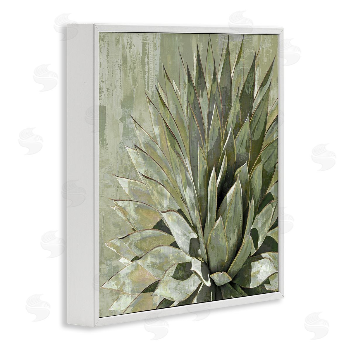 Lindsay Benson Green Botanical Abstract Leaves White Framed Glicee Wall Art Print