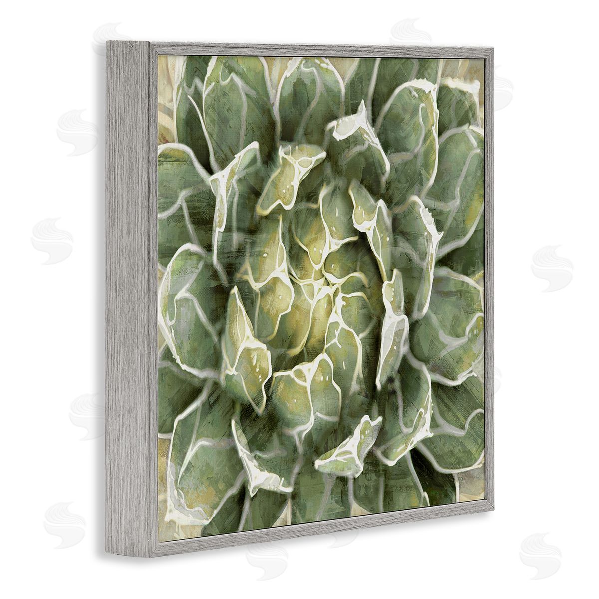 Lindsay Benson Green Botanical Plant Leaves Gray Framed Glicee Wall Art Print