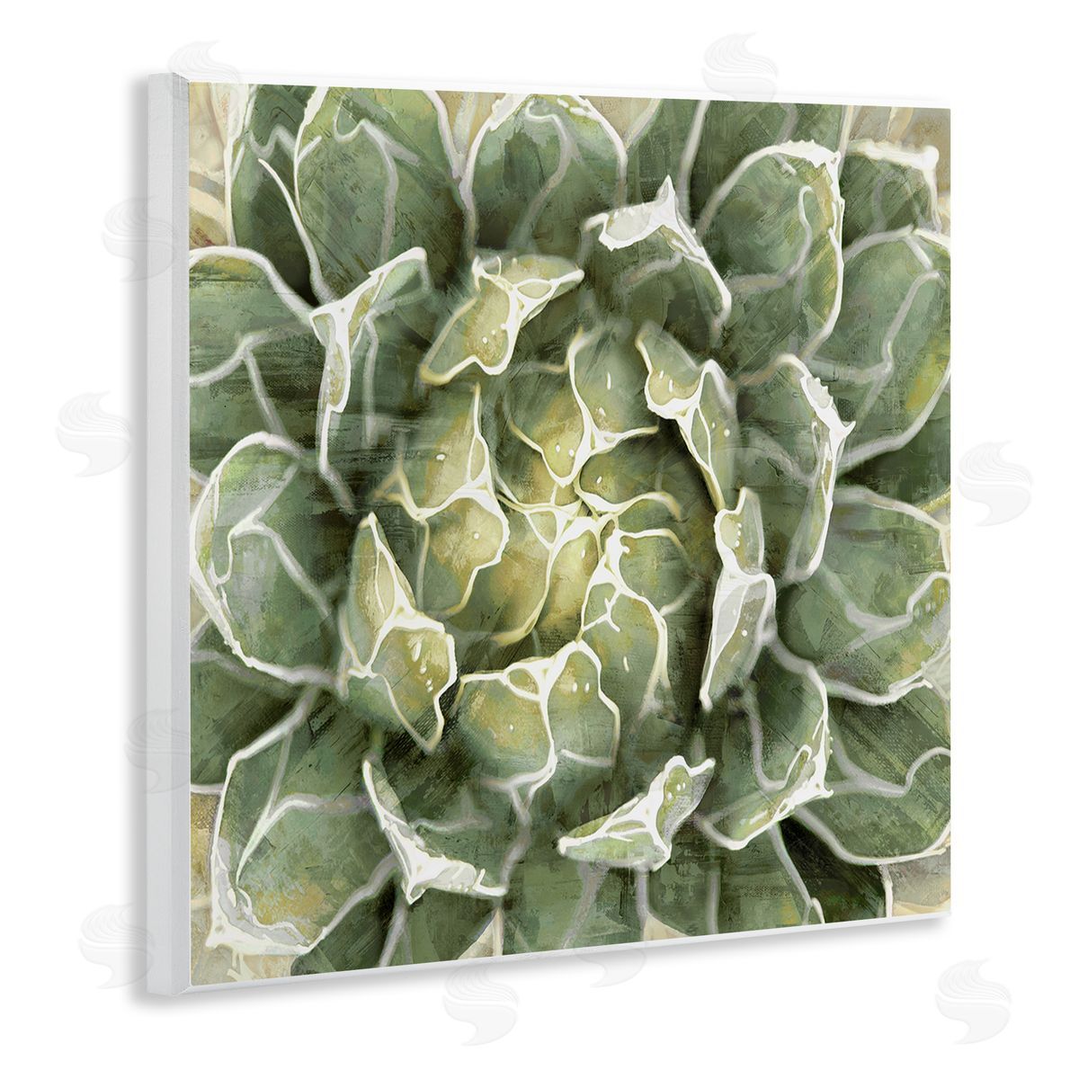 Lindsay Benson Green Botanical Plant Leaves Wooden Wall Plaque Art Print